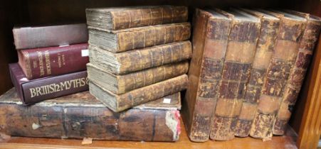 A large 19th century family bible with other antiquarian books inc letters of Walpole etc