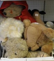 Paddington Bear and various other soft toys