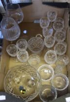 A tray box of good quality cut glass to include bowls, glasses etc