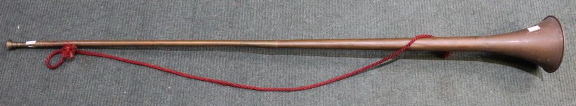 A large copper hunting horn