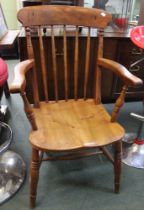 An Elm seated country carver chair