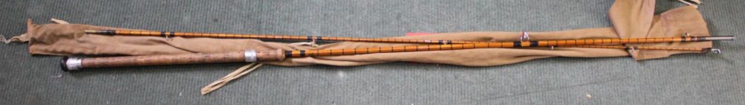 9.5 ft 2-piece cane rod marked "Hamlin Maker" Cheltenham