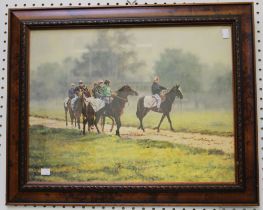 A horse racing print "Morning Exercise" by Stephen Park etc