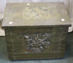 A brass coal box
