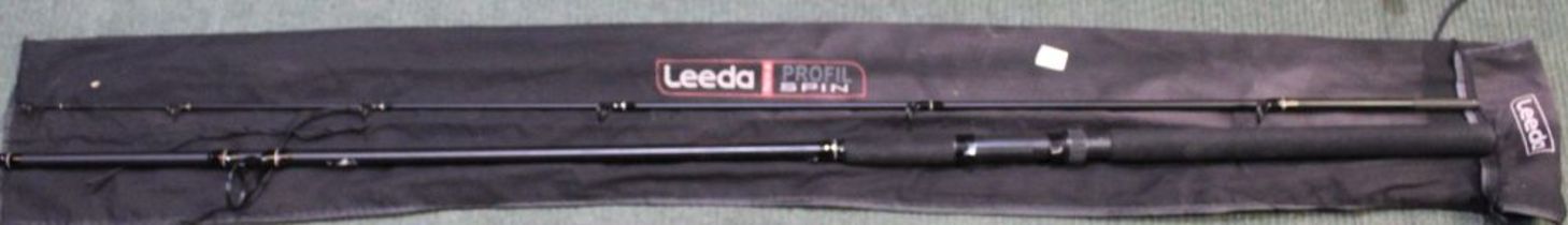 Leeda Profile spin two-piece carbon rod. 8-ft, casting weight 10-30g in original bag