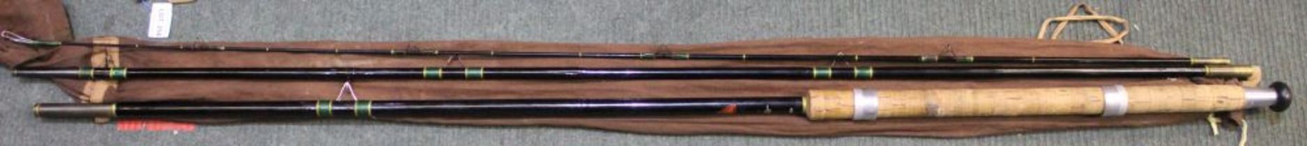 A vintage 3-piece fibreglass float rod inscribed "The Corinthian" for Lindup London