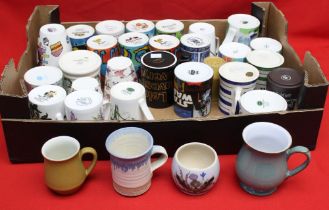 A quantity of collectors mugs, includes such makers as Portmeirion, Denby, Emma Bridgewater etc
