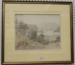 Devis Anthony, a Lake District scene, original 19th century watercolour glazed and framed