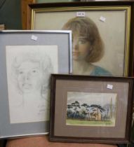 Three original artworks glazed and framed