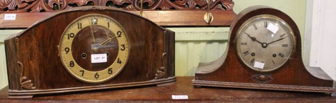 A Botley & Lewis mantel clock, together with another Art Deco example