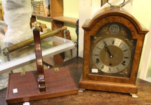 An Elliott Georgian design walnut cased bracket clock, having an 8-day lever, Westminster / Whitting