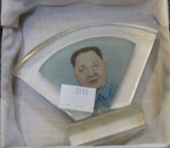 A Chinese inside painted scent bottle depicting Deng Xiaoping & exotic scenery, boxed