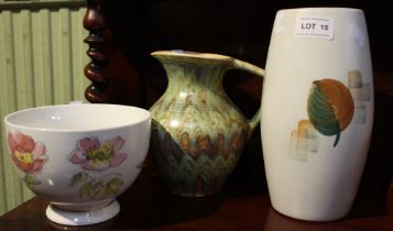 A Radford vase, Beswick jug and a floral bowl