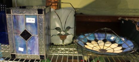 Three Art Deco style glass lamp shades