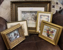 Anton Pieck, a framed 3-D paper picture, the photographers studio and other decorative pictures