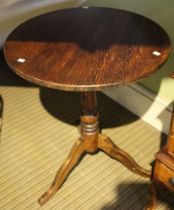 Early 20th century Oak circular topped occasional table on tripod legs