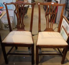 Two 19th century mahogany dining chairs with drop-in seats