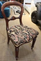Set of four well upholstered Victorian Balloon Back Dining Chairs