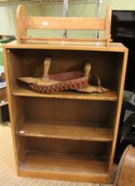 A small wooden bookcase, together with a wooden book rest