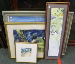 Three original watercolours by John Lancaster with an original oil on board by the same artist