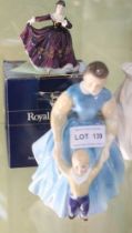 Royal Doulton figurine Gold 'Kirsty' HN 3246 with box together with 'First Steps' HN 2242