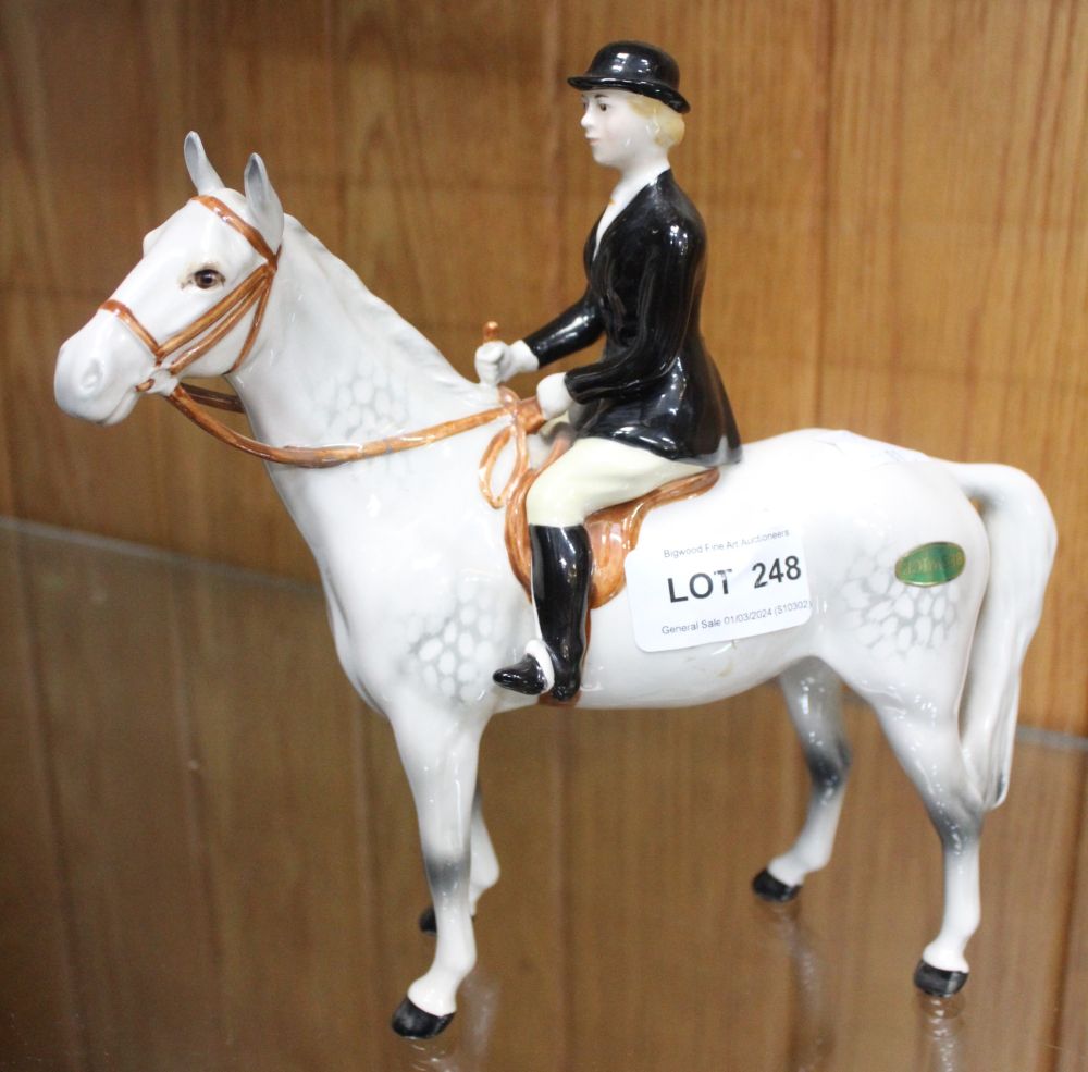 Beswick - Dapple grey horsed with lady rider