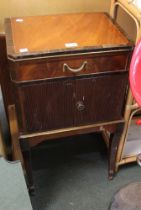 A satinwood and inlaid bedside table