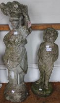 Two cast garden statues