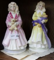 Royal Doulton Charity HN 3087 and Faith HN 3082 porcelain ladies