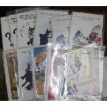 Nine early 'Felix the Cat' postcards and six 'Bonzo' postcards.