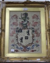 An original watercolour of a Heraldic armorial coat of arms