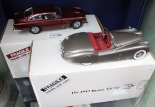 Two Danbury Mint model cars, being a 1964 Aston Martin DB5 and a1949 Jaguar XK120 (2)