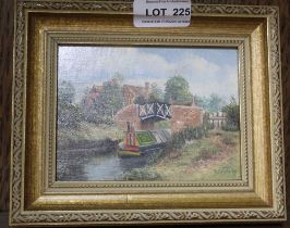 Brian Tovey "Preston Bagot Canal Bridge, Warwickshire" oil painting on board, signed, 9cm x 12cm, gi