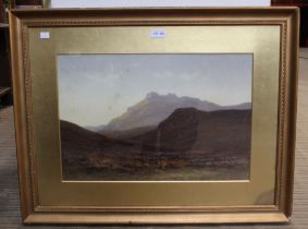 Charles Brittan - watercolour of a Highland Mountain scene, glazed & framed