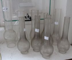 A collection of ten original glass lantern funnels