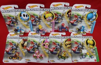 A set of eight Hot Wheels MarioKart models in blister packs (8)