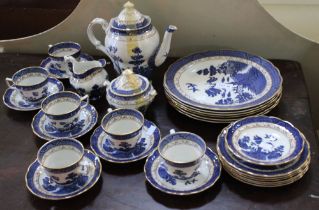 Royal Doulton Booths Real Old Willow blue and white patterned part dinner and tea service