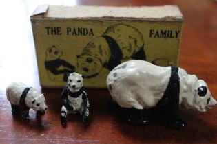 W Britain "The Panda Family" painted die cast in original box No 971