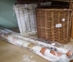 Three wicker baskets and two new Habitat roller blinds (5)