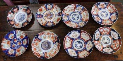 Eight Imari style plates