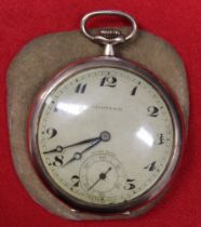 A "Grosvenor" 9ct gold gentleman's open face pocket watch, with Arabic numerals and secondary dial,