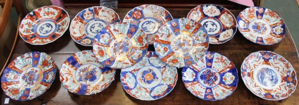 Twelve Imari style plates