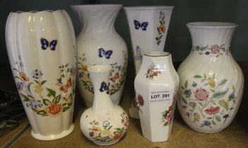 A small selection of Aynsley, Minton and Coalport vases (6)