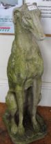 A good quality pair of cast garden seated Greyhounds well weathered
