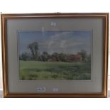 John Killingback - "The Red Barn" original watercolour framed and glazed