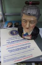 A "Totally Teapots" ceramic "Liarbillytea" tea pot, modelled as Bill Clinton, with cigar knop, Limit