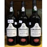 Graham's late bottled vintage port, 1994, 3 bottles