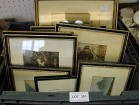 A quantity of prints, includes Baxter and coloured fashion plates etc (11)