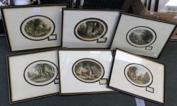 A collection of six "Le Blond" prints, includes "Good News", oval mounted, the embossed titles revea