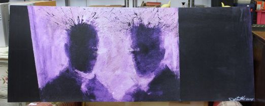 Richard Hambleton "Purple Shadow Head" Giclee print mounted on aluminium, edition No10, signed and d